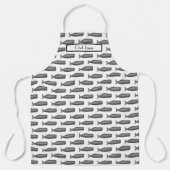  19e eeuwse walvistekening N zwart Schort (Voorkant)