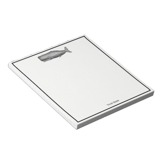 19e eeuwse walvistekening notitieblok (Schuin)