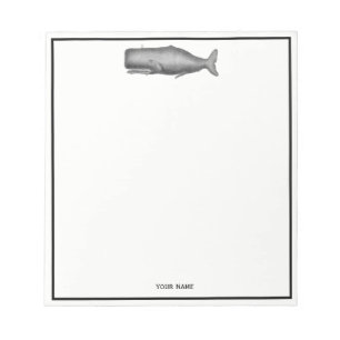  19e eeuwse walvistekening notitieblok