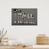 19e-eeuwse zilversnijding, Warschau, Polen Poster (Keuken)