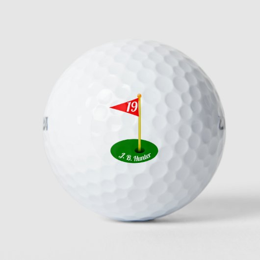 19e gat en Jouw tekst Golfballen (Voorkant)