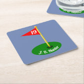 19e gat en Jouw tekst Kartonnen Onderzetters (Schuin)