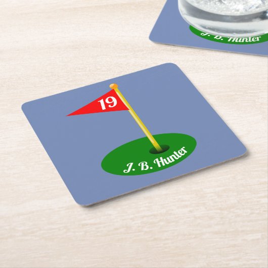 19e gat en Jouw tekst Kartonnen Onderzetters (Schuin)