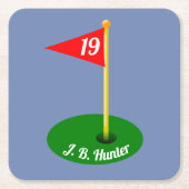 19e gat en Jouw tekst Kartonnen Onderzetters (Voorkant)