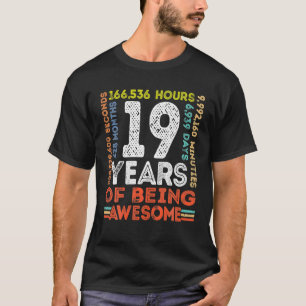 19e Geweldige geboortedag 19 jaar oude retro T-shirt