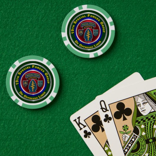 19e groep speciale strijdkrachten poker chips (Pokertafel (Dubbel))