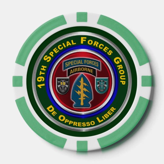 19e groep speciale strijdkrachten poker chips (Voorkant)