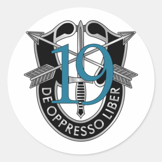 19e groep speciale strijdkrachten ronde sticker (Voorkant)
