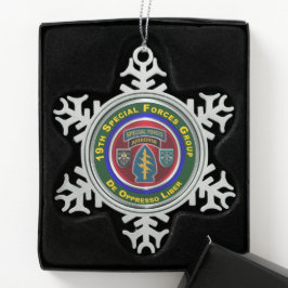 19e groep speciale strijdkrachten tin sneeuwvlok ornament