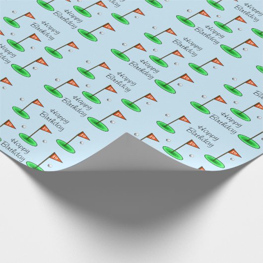 19e Hole Golf Verjaardag Wrapping Papier (Hoek)