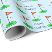 19e Hole Golf Verjaardag Wrapping Papier (Rol Hoek)