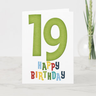19e jaar Happy Birthday Wenskaart Kaart