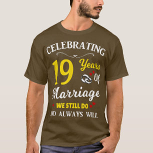 19e jaar Jubileum voor bruiloft T-shirt