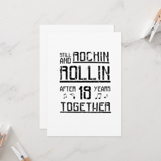 19e Jubileum - 19 jaar Couples Gift Kaart (Voorkant / Achterkant in situ)