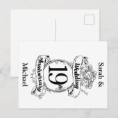 19e Jubileum bloemen Briefkaart (Voorkant / Achterkant)