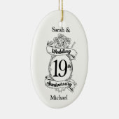 19e Jubileum bloemen Keramisch Ornament (Rechts)