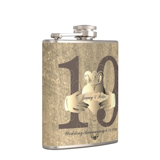 19e Jubileum Bronzy Claddagh Ring Heupfles (Rechts)