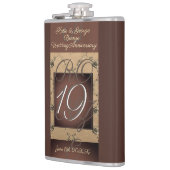 19e Jubileum Donkere Bronze fles Heupfles (Links)