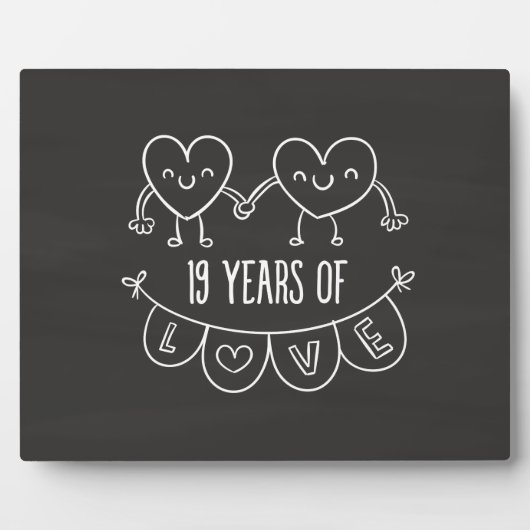 19e Jubileum - Gift Chalk Hearts Fotoplaat (Voorkant)
