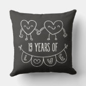 19e Jubileum - Gift Chalk Hearts Kussen (Achterkant)