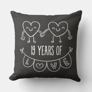 19e Jubileum - Gift Chalk Hearts Kussen