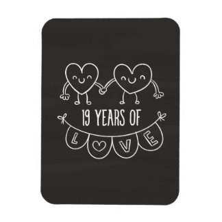 19e Jubileum - Gift Chalk Hearts Magneet