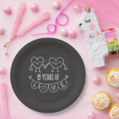 19e Jubileum - Gift Chalk Hearts Papieren Bordje (Feest)