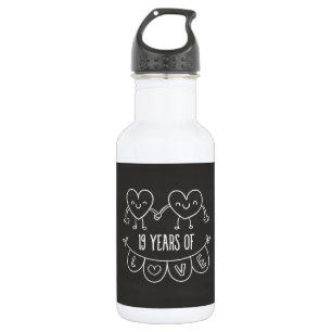 19e Jubileum - Gift Chalk Hearts Waterfles