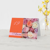 19e Jubileum-paar voor bruiloft rozen Kaart (Gele Bloem)