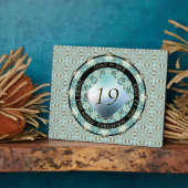 19e Jubileum voor bruiloft Acquamarine MedallionTe Fotoplaat (Zijkant)