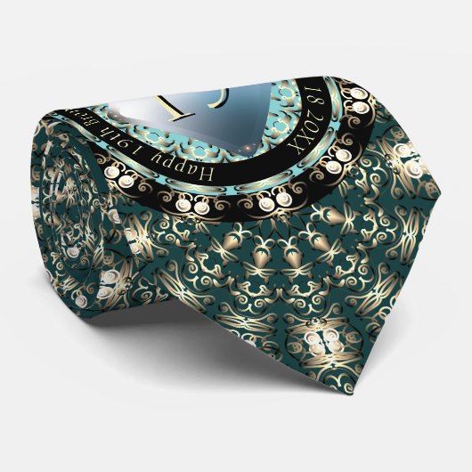 19e Jubileum voor bruiloft Acquamarine MedallionTe Stropdas (Opgerold)