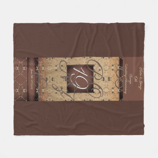 19e Jubileum voor bruiloft Dark Bronze Fleece Blan (Voorkant (Horizontaal))