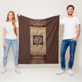 19e Jubileum voor bruiloft Dark Bronze Fleece Blan Deken