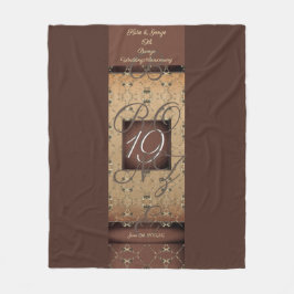 19e Jubileum voor bruiloft Dark Bronze Fleece Blan Deken