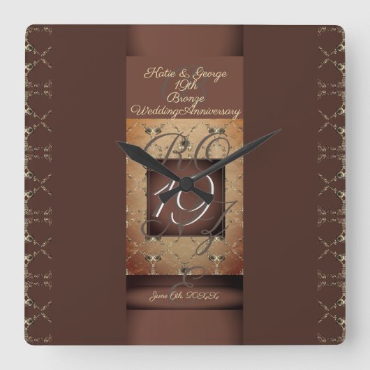 19e Jubileum voor bruiloft donkere kleuren uit de  Vierkante Klok (Voorkant)