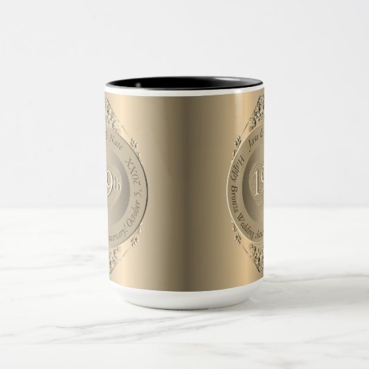 19e of 8e Bronzen Bruiloft Jubileum Mok (Midden)