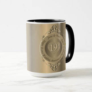 19e of 8e Bronzen Bruiloft Jubileum Mok