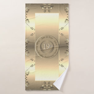 19e of 8e bronzen huwelijksjubileum  bad handdoek