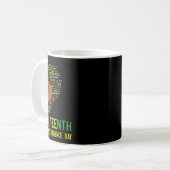 19e Onafhankelijkheidsdag Zwarte Mannen Vaderdag Koffiemok (Voorkant links)