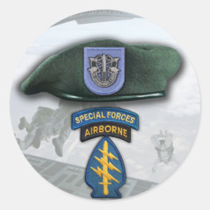 19e Special forces Groene Baretten veteranen flash Ronde Sticker