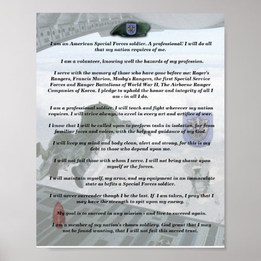 19e speciale troepengroep flash creed poster vette (Voorkant)