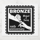 19e trouwdag met handen bier etiket (Enkel label)