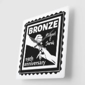 19e trouwdag met handen vierkante klok (Hoek)