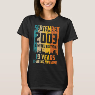 19e verjaardag 19 jaar Geweldige sinds september 2 T-shirt