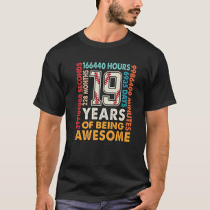 19e verjaardag 19 jaar oud 228 maanden kool baseba t-shirt