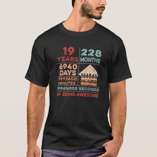 19e verjaardag 19 jaar oud Geweldige A T-shirt (Voorkant)