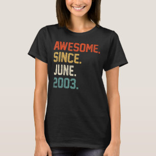 19e verjaardag 19 jaar oud Geweldige sinds juni 20 T-shirt