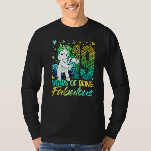 19e verjaardag 19 jaar oud meisje Flossonicorn P T-shirt (Voorkant)