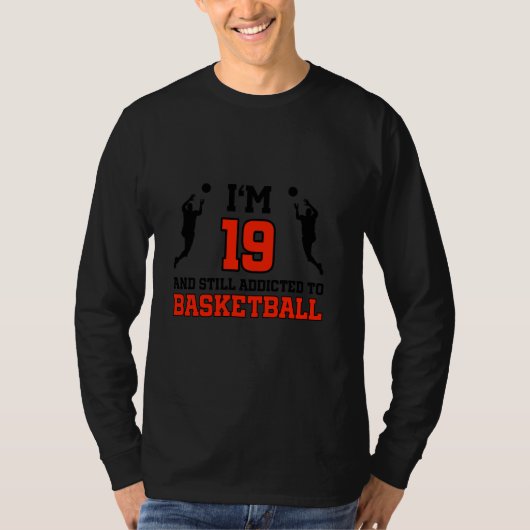 19e verjaardag 19 jaar oude basketballer geboren t-shirt (Voorkant)