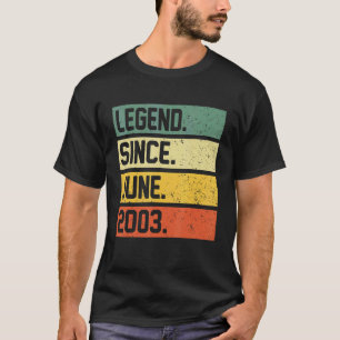 19e verjaardag 19 jaar oude legende sinds juni 200 t-shirt